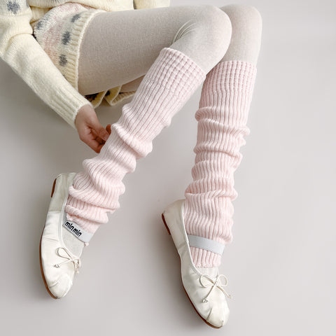 ［靴下］カラー ニット レッグウォーマー【35XSBQ】