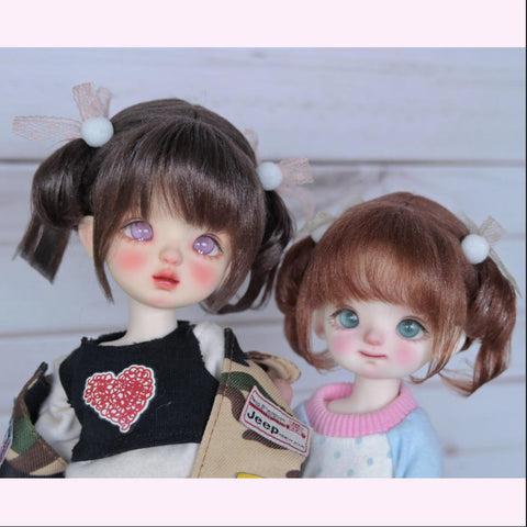 ［BJD小物］1/3 1/4 1/6 1/8 1/12 ドール用ウィッグ【V9N80D】