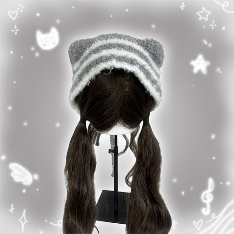 ［ファッション］サブカル 猫耳 ニット 帽子【5Z38JQ】