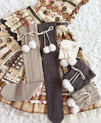 ［ファッション］ケーブル編み オーバーニーソックス 靴下【8QJIE1】