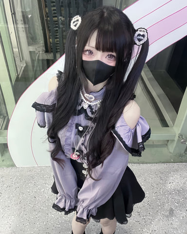 ［ファッション］地雷系 長袖 オフショル ブラウス【恋爱契约】