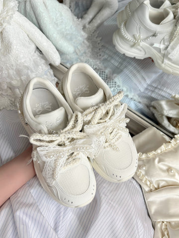 【受注予約】［靴］ロリータ パール リボン スニーカー【7CAIO1】