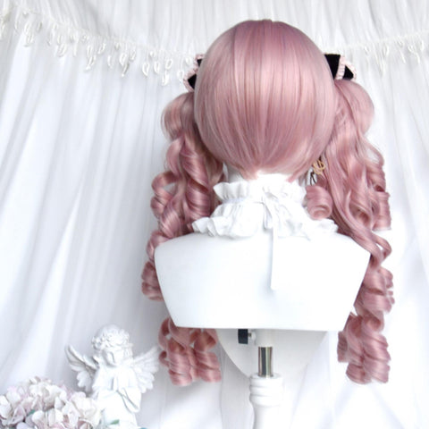 ［ウィッグ］ゴスロリ ピンク ツインテール 巻き髪【千层派】