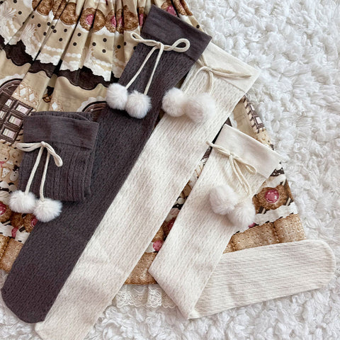 ［ファッション］ケーブル編み オーバーニーソックス 靴下【8QJIE1】