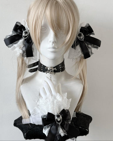 ［ファッション］量産型 地雷系  つけ袖 リボンクリップ【3ELUPP】