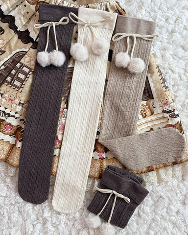 ［ファッション］ケーブル編み オーバーニーソックス 靴下【8QJIE1】