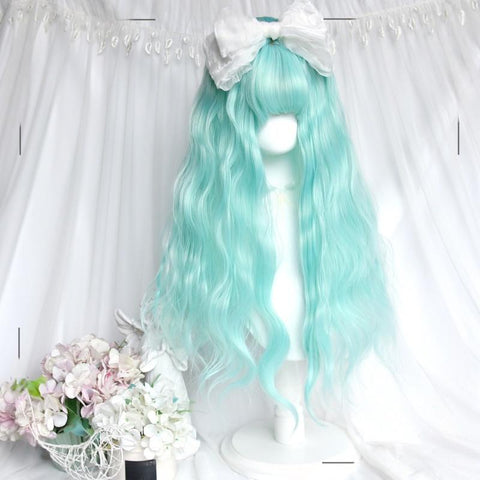 ［ウィッグ］ゴスロリ ミント ウールロール ロングカール【薄荷】