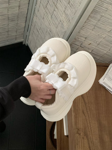 ［靴］防水ファー厚底ローファー【37MZU0】