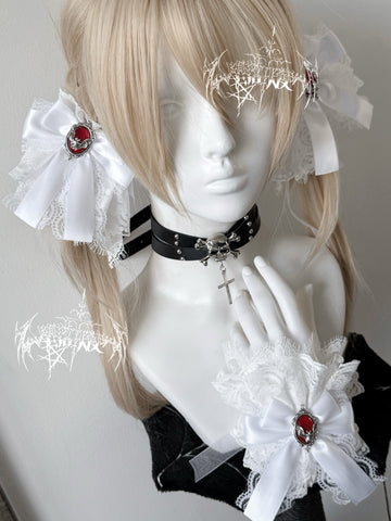 ［ファッション］量産型 地雷系  つけ袖 リボンクリップ【3ELUPP】