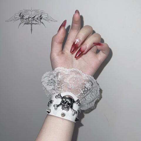 ［ファッション］スカル レース ブレスレット【M73B0F】