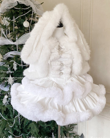 ［ファッション］ウサ耳ファーケープ＋ワンピース【FCD00T】