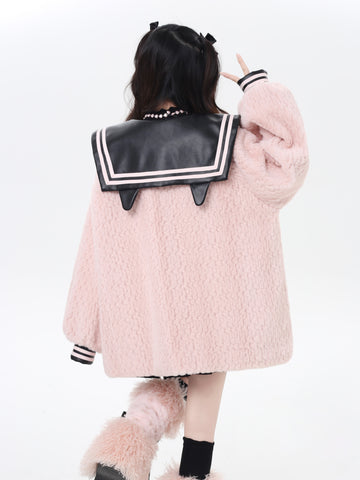 ［ファッション］ネイビーカラーランタンスリーブジャケット【0DDB6U】