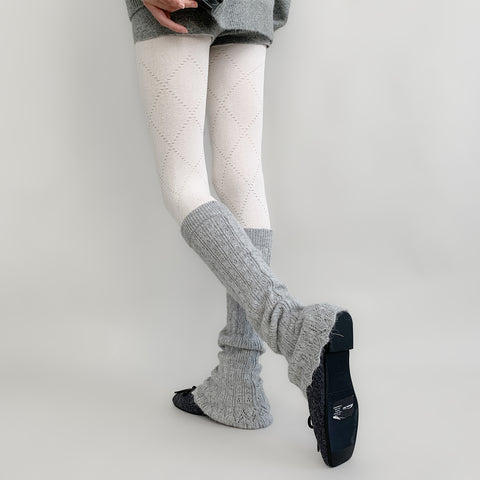 ［靴下］ベルボトム カラー ニット レッグウォーマー【W9W51S】