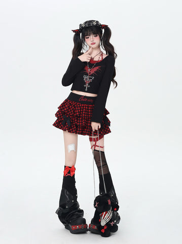 ［ファッション］ロゴチェッカースカート【DB6FPL】