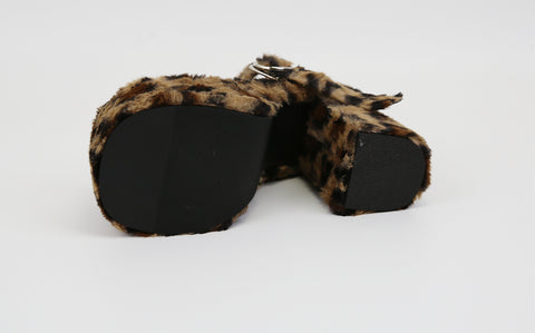 ［靴］エコファー ヒョウ柄 ハイヒール パンプス【6CK0X8】