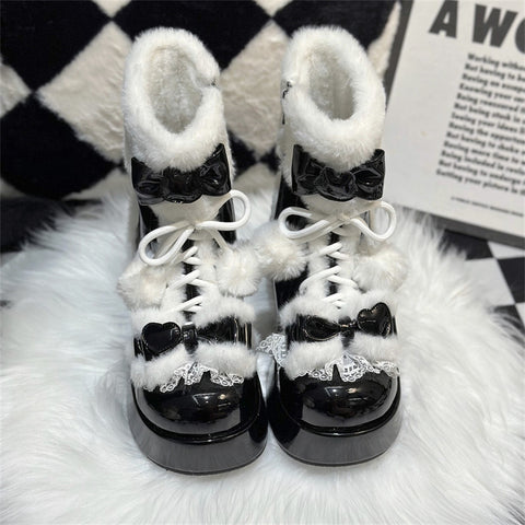 ［靴］ロリータ ファーミドルブーツ【O3Q66P】