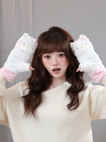 [サンリオ］ハローキティ 正規品 帽子 マフラー 手袋【6WWGR4】