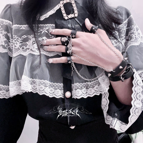 ［ファッション］サブカル ゴシック スカル ブレスレット【E5KSD0】