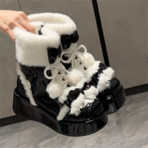 ［靴］ロリータ ファーミドルブーツ【O3Q66P】