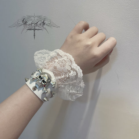 ［ファッション］スカル レース ブレスレット【M73B0F】