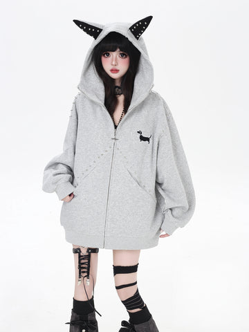 ［ファッション］カジュアルスウェットダークフードパーカー【RG76MR】