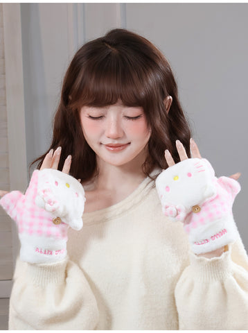 [サンリオ］ハローキティ 正規品 帽子 マフラー 手袋【6WWGR4】