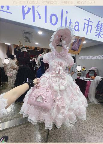 ［バッグ］ロリータ レース ハンドバッグ【O5QG1L】