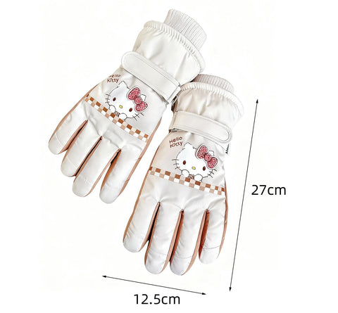 [サンリオ］正規品 ハローキティ スキーグローブ 防寒 手袋【W15T08】
