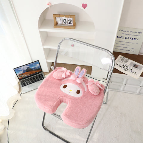 [サンリオ］マイメロディ＆ピアノ チェアパッド 低反発