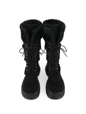 ［靴］ゴシック エコファー プラットフォームブーツ【T9VXC2】