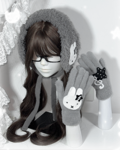 ［ファッション］ニット イヤーマフ 手袋【V8MQHP】