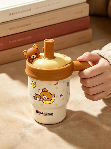 ［キャラグッズ］リラックマ 正規品 ボトル タンブラー 陶器 620ml【KBSYX9】
