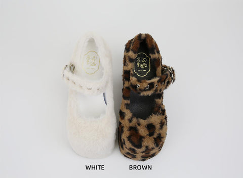 ［靴］エコファー ヒョウ柄 ハイヒール パンプス【6CK0X8】