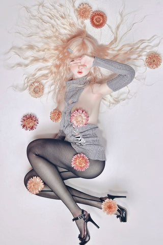 ［BJD服］1/4 1/3 ドール用 衣装セット ニットワンピース【2C13YG】