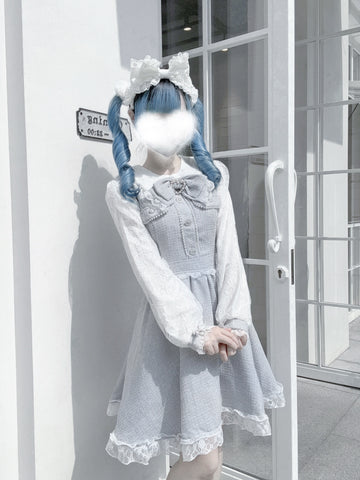 ［ファッション］地雷系 量産型 リボン ツイード ワンピース【1Q6IFD】