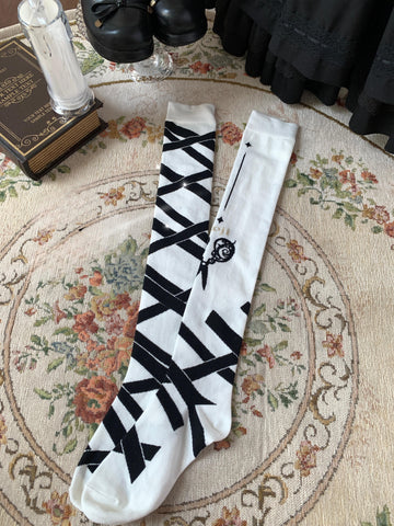 ［ファッション］ロリータ コットン オーバーニーソックス 靴下【1F24Z2】