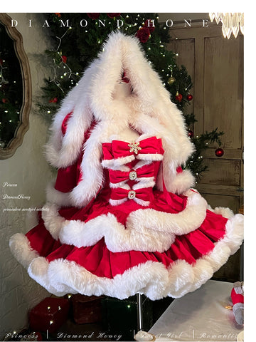 ［ファッション］ウサ耳ファーケープ＋ワンピース【GQ4W9Q】