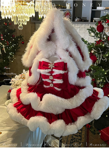 ［ファッション］ウサ耳ファーケープ＋ワンピース【GQ4W9Q】