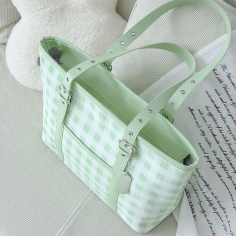 ［バッグ］チェック トートバッグ【990W41】