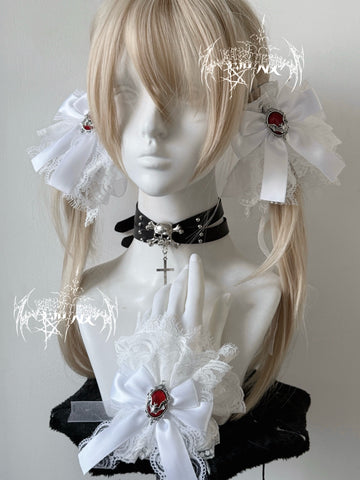 ［ファッション］量産型 地雷系  つけ袖 リボンクリップ【3ELUPP】