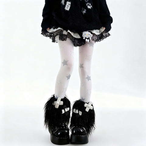 ［ファッション］サブカル ファーレッグウォーマー 靴下【AKXJ72】