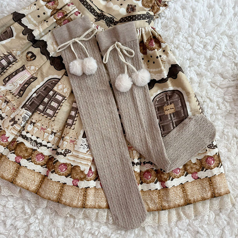 ［ファッション］ケーブル編み オーバーニーソックス 靴下【8QJIE1】