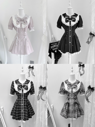 ［ファッション］地雷系 長袖 ワンピース+パンツ セットアップ【兔偶心事】