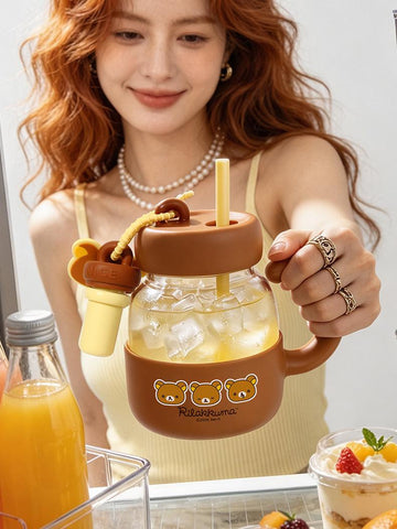 ［キャラグッズ］リラックマ 正規品 ボトル ガラス 780ml【QT1W59】