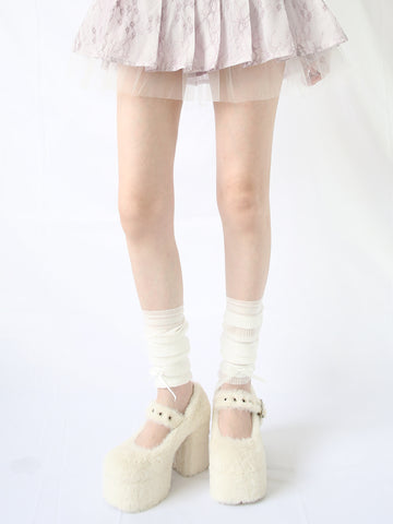 ［靴］エコファー 厚底 ハイヒール パンプス【K9YOAK】