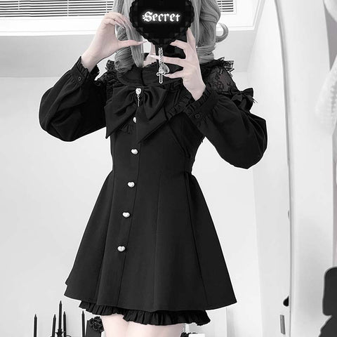 ［ファッション］XS-4L 地雷系 レース ワンピース+パンツ セットアップ【57I5PX】