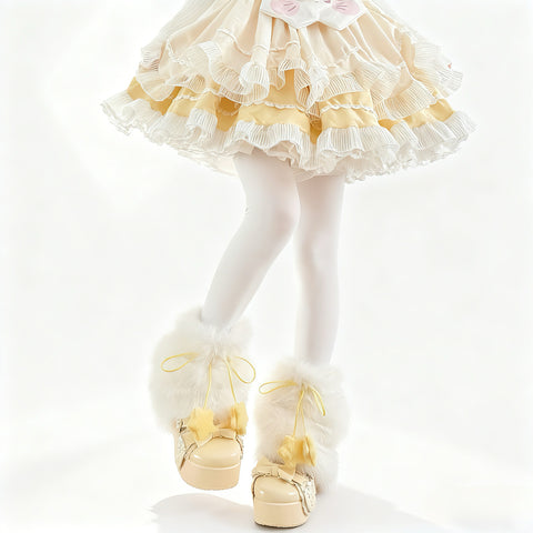 ［ファッション］ロリータ ファーレッグウォーマー 靴下【70IUMO】