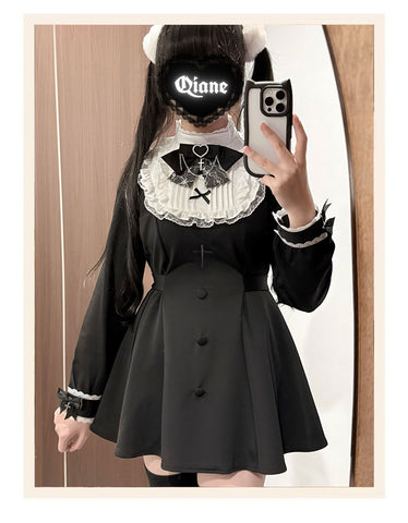 ［ファッション］XS-4L 地雷系 フリル ワンピース+パンツ セットアップ【EDZ1UM】