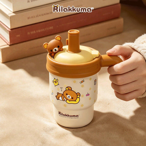 ［キャラグッズ］リラックマ 正規品 ボトル タンブラー 陶器 620ml【KBSYX9】
