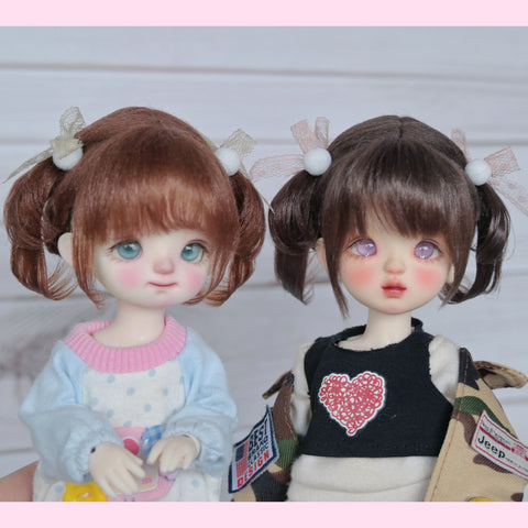 ［BJD小物］1/3 1/4 1/6 1/8 1/12 ドール用ウィッグ【V9N80D】